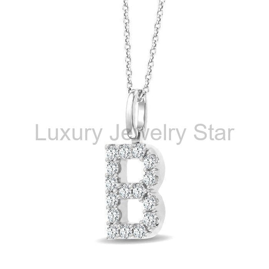 Classic 'B' Initial Diamond Pendant