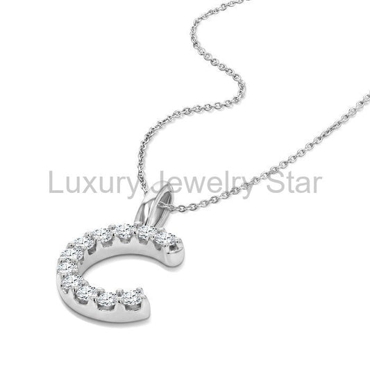 Classic 'C' Initial Diamond Pendant
