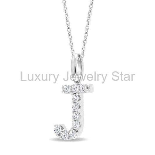 Classic 'J' Initial Diamond Pendant