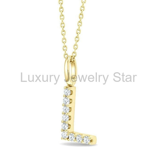 Classic 'L' Initial Diamond Pendant