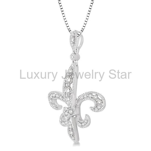 Fleur De Lis Diamond Pendant