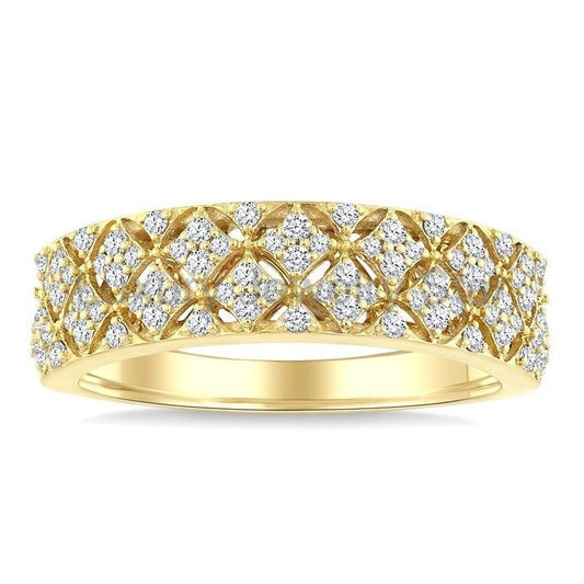 Kite Shape Honeycomb Diamond Fashion Band - image 2