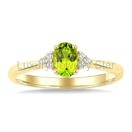 Oval Shape Gemstone & Diamond Ring - image 2
