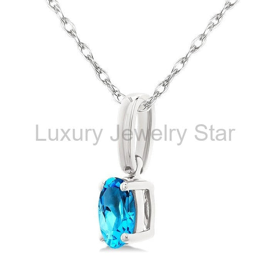Oval Shape Gemstone Solitaire Pendant