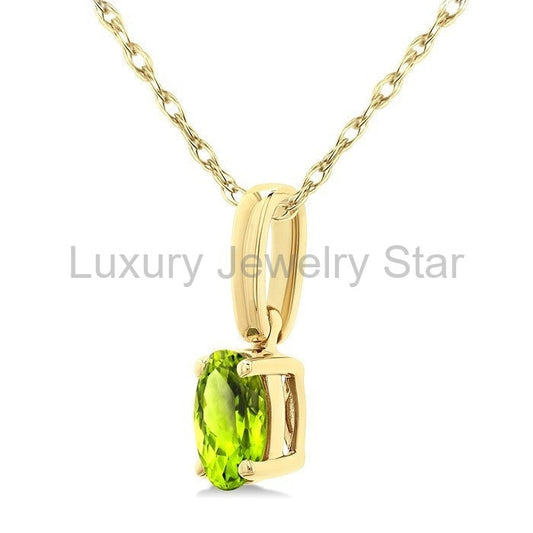Oval Shape Gemstone Solitaire Pendant
