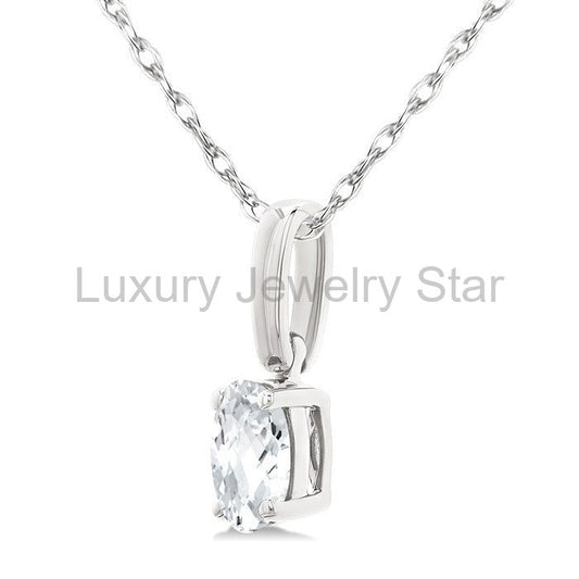 Oval Shape Gemstone Solitaire Pendant