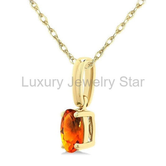 Oval Shape Gemstone Solitaire Pendant