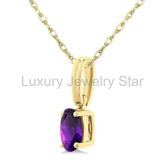 Oval Shape Gemstone Solitaire Pendant