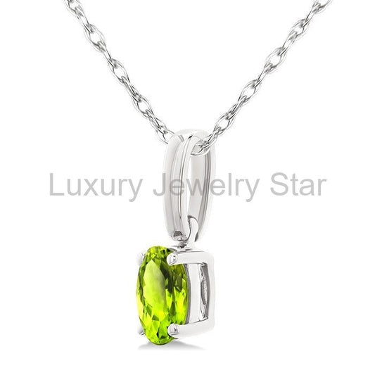 Oval Shape Gemstone Solitaire Pendant