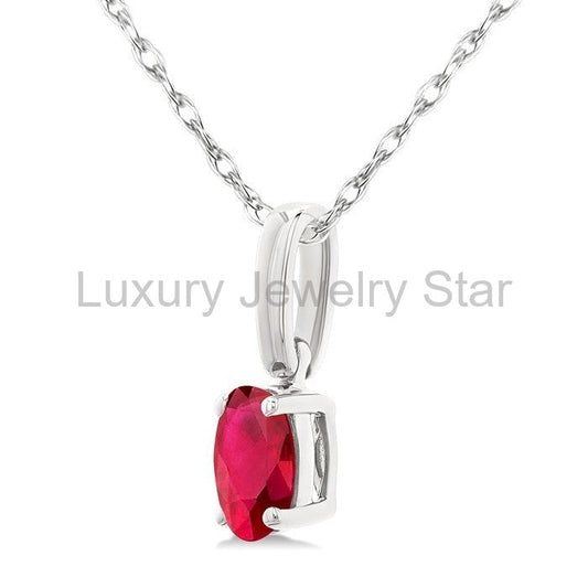 Oval Shape Gemstone Solitaire Pendant