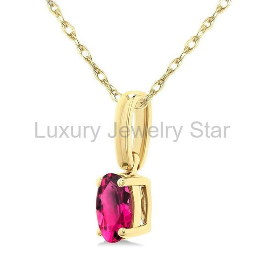 Oval Shape Gemstone Solitaire Pendant