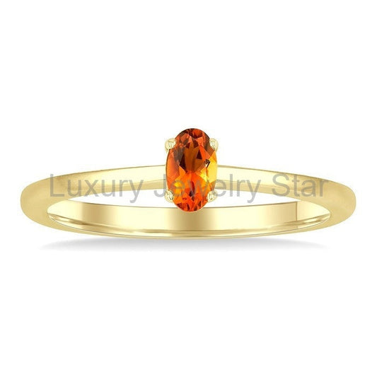 Oval Shape Gemstone Solitaire Ring - image 2