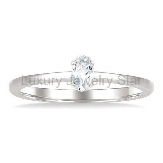 Oval Shape Gemstone Solitaire Ring - image 2