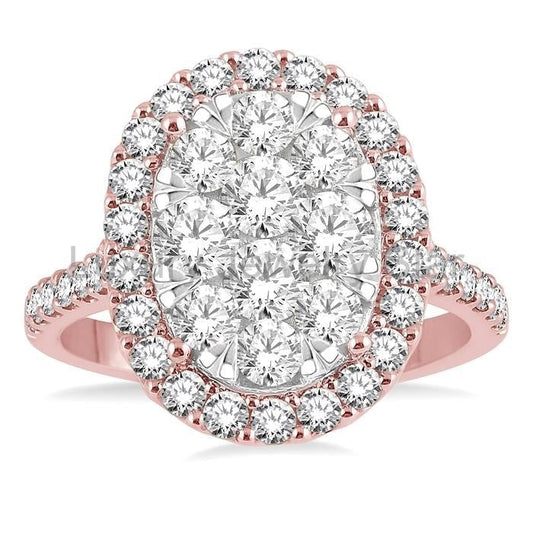 Oval Shape Halo Lovebright Essential Diamond Engagement Ring - image 2