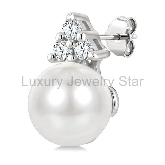 Pearl & Diamond Fashion Earrings - image 2