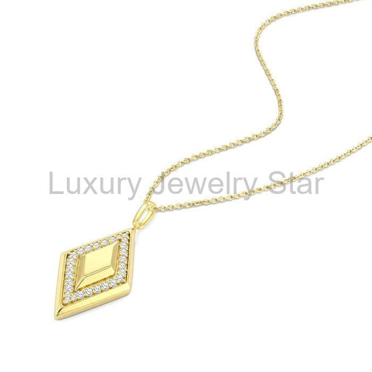 Rhombus Shape Diamond Fashion Pendant