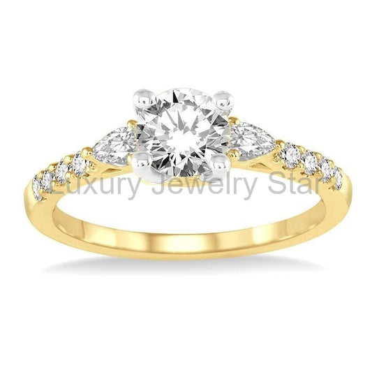 Round Shape Diamond Engagement Ring - image 2