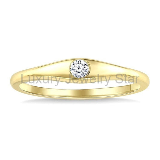 Round Shape Diamond Solitaire Ring - image 2