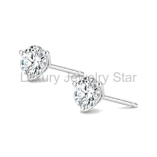 Round Shape Martini Diamond Stud Earrings - image 2