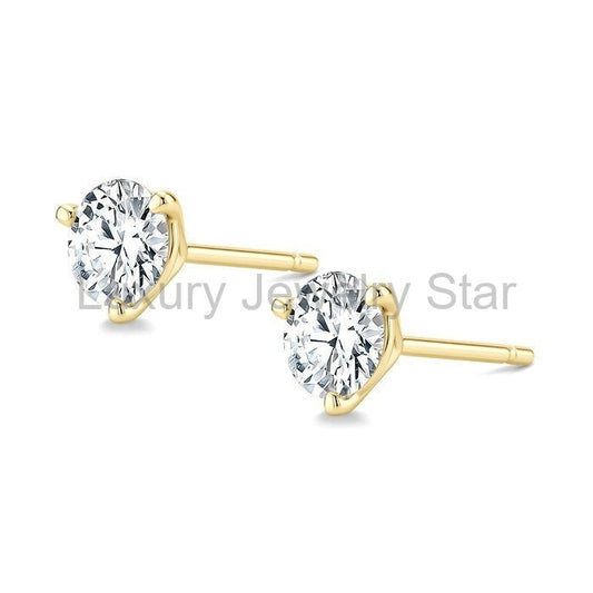 Round Shape Martini Diamond Stud Earrings - image 2