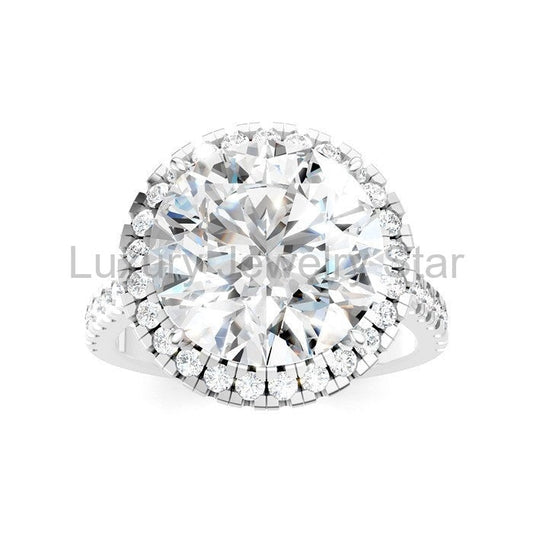 Round Shape Semi-Mount Halo Diamond Engagement Ring - image 2