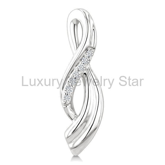 Silver Twisted Diamond Fashion Earrings - image 2