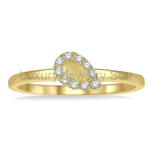 Stackable Pear Shape Diamond Fashion Band - image 2