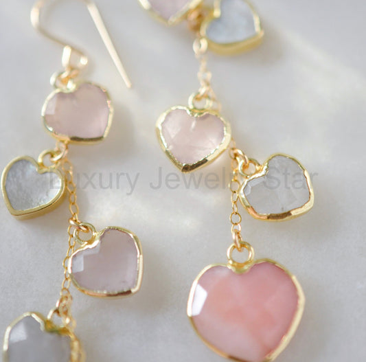 Juliet Earrings: Pink Hearts - image 2