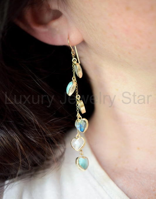 Sea & Sky Heart Earrings - image 2