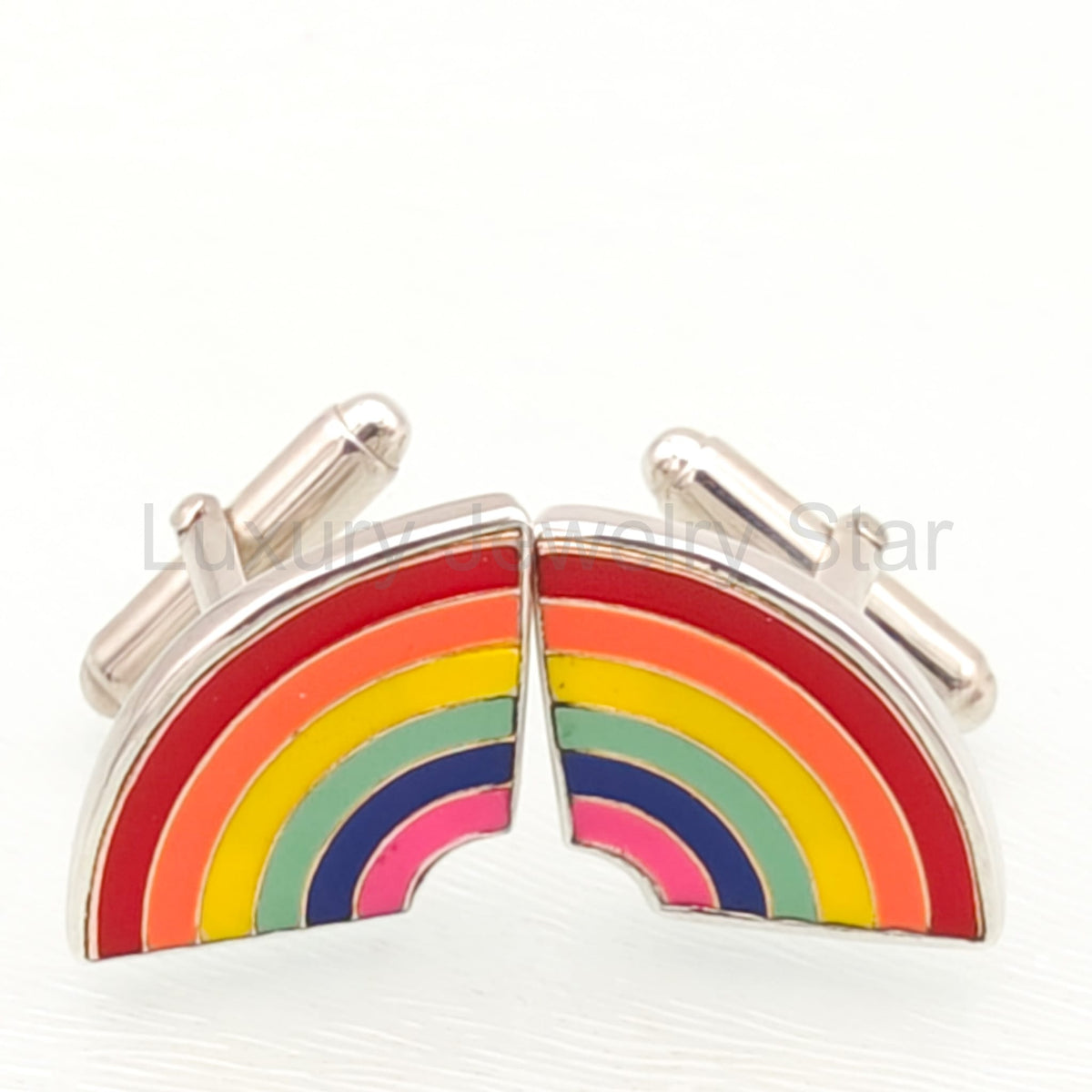 Rainbow Pride Cufflinks in Sterling Silver | LGBTQ+ Wedding & Anniversary Gift - image 4