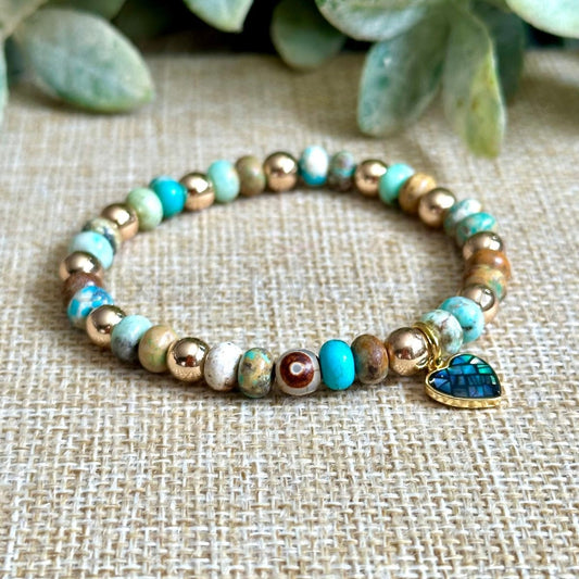 Turquoise & Gold Hematite (Mini) - image 2