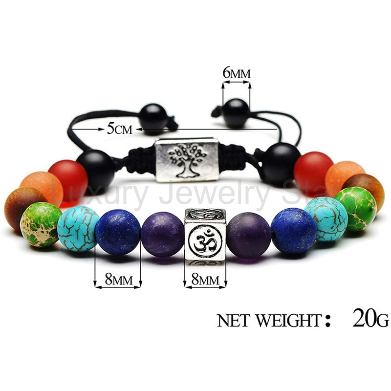 7 Chakra Tree of Life & Om Charm Bracelet - image 9