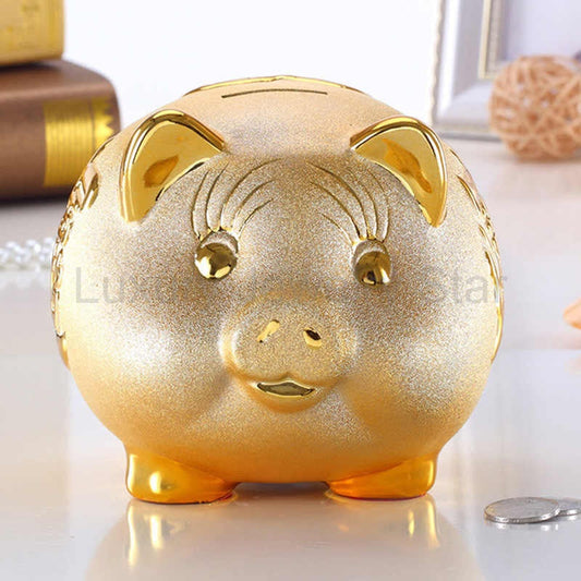 Ceramic Gold Chinese Piggy Bank - image 2