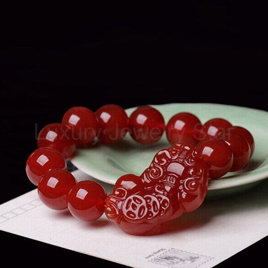 Red Agate Pixiu Bracelet for Wealth and Abundance - image 2