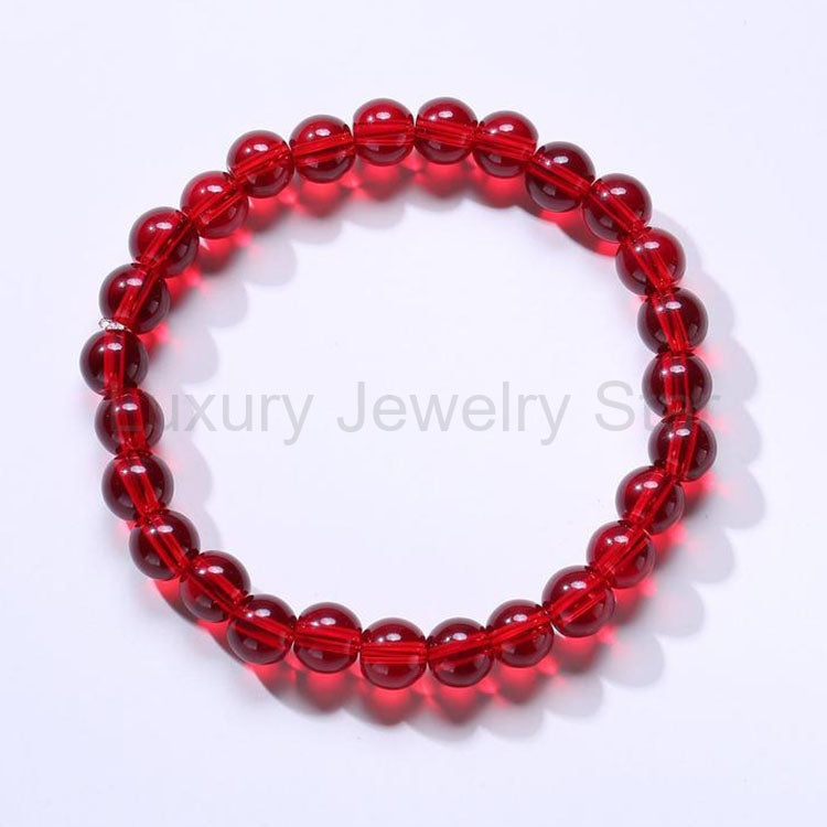 Red Garnet Stone Bead Bracelet - image 9