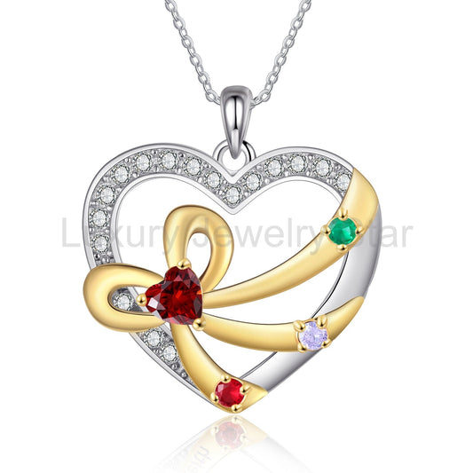 925 Sterling Silver Custom Birthstone necklace - image 2