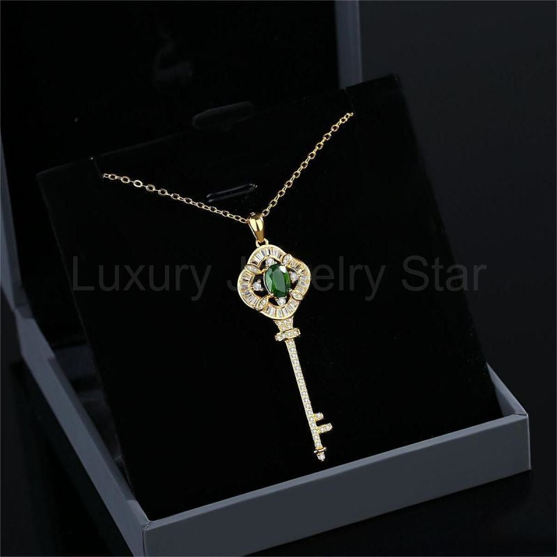 925 Sterling Silver Key Necklace - image 5