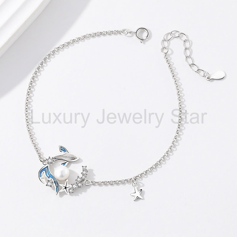 925 Sterling Silver Whale Bracelet - image 5