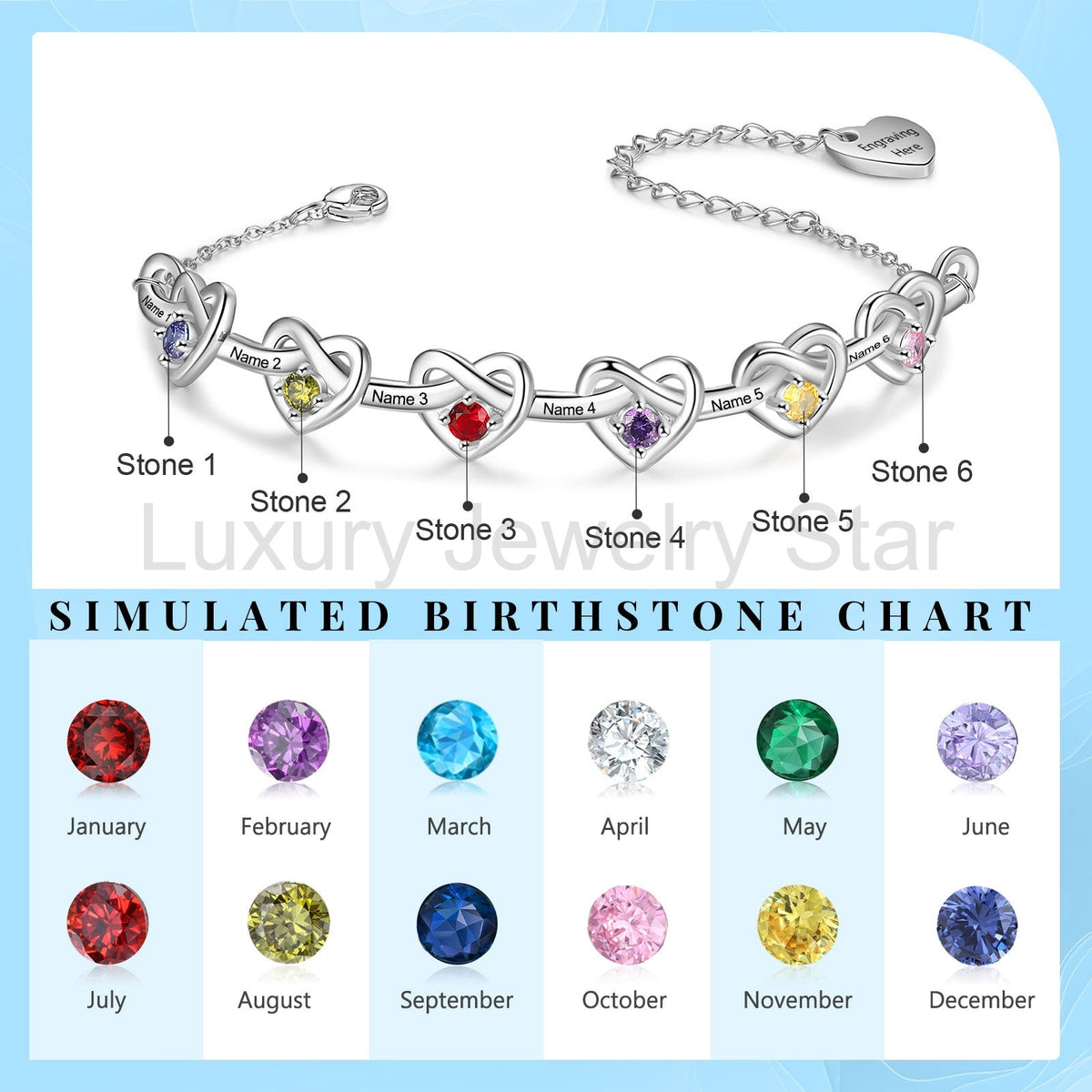 Custom Birthstone Heart Bracelet - image 12