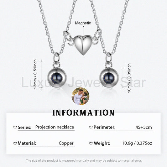 Custom Couple Projection Necklace - image 2