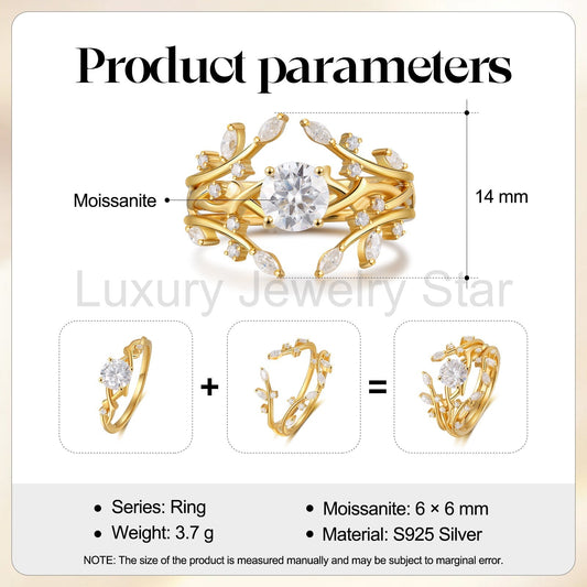 K Gold Natural Moissanite Ring - image 2