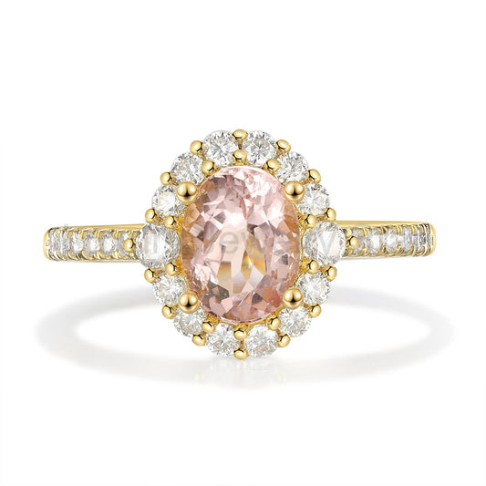 K Gold Natural Morganite Ring - image 2