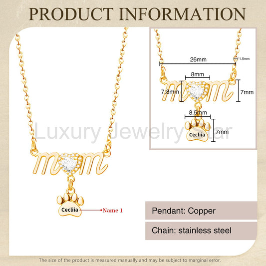 Mother's Day Paw Shape Necklace - image 2