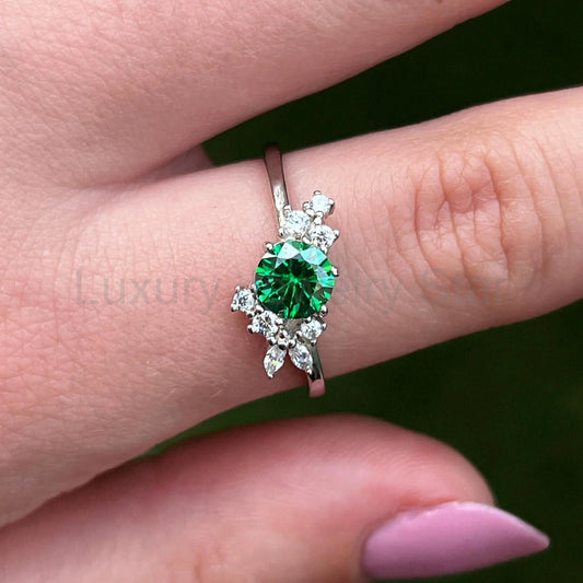 The Heirloom - Brilliant Emerald Cluster Ring - image 2