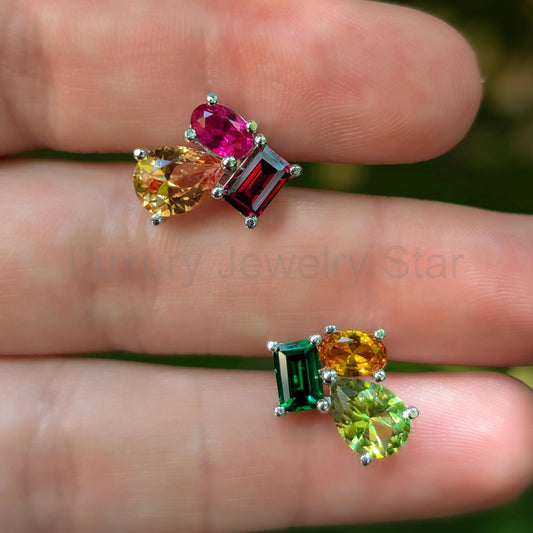 The Tulia - Pick Your Own Stone Cluster Studs - image 2