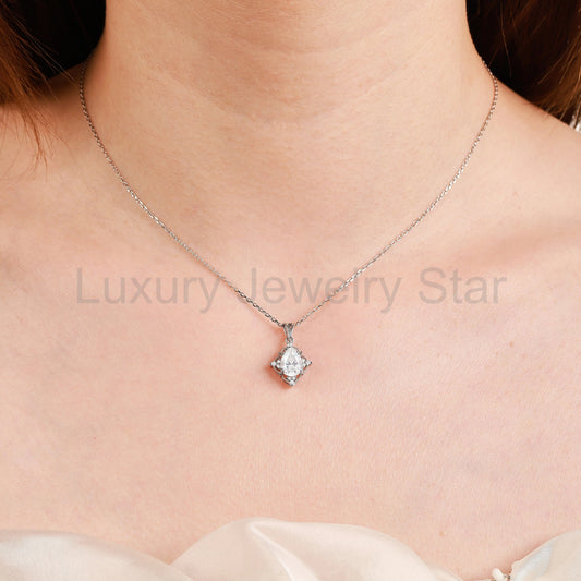 Custom Vintage Milgrain Moissanite Necklace - image 2