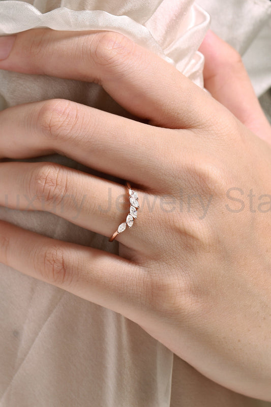 Moissanite Channel-Set Stackable Wedding Band