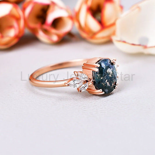 7 Stone Nature-Inspired Wedding Ring - image 2