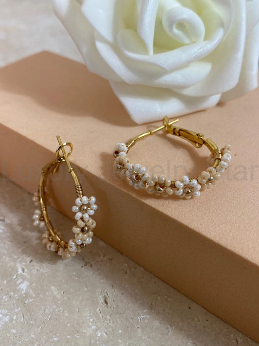 Florianne hoop earrings - Miyuki seed beads - image 2