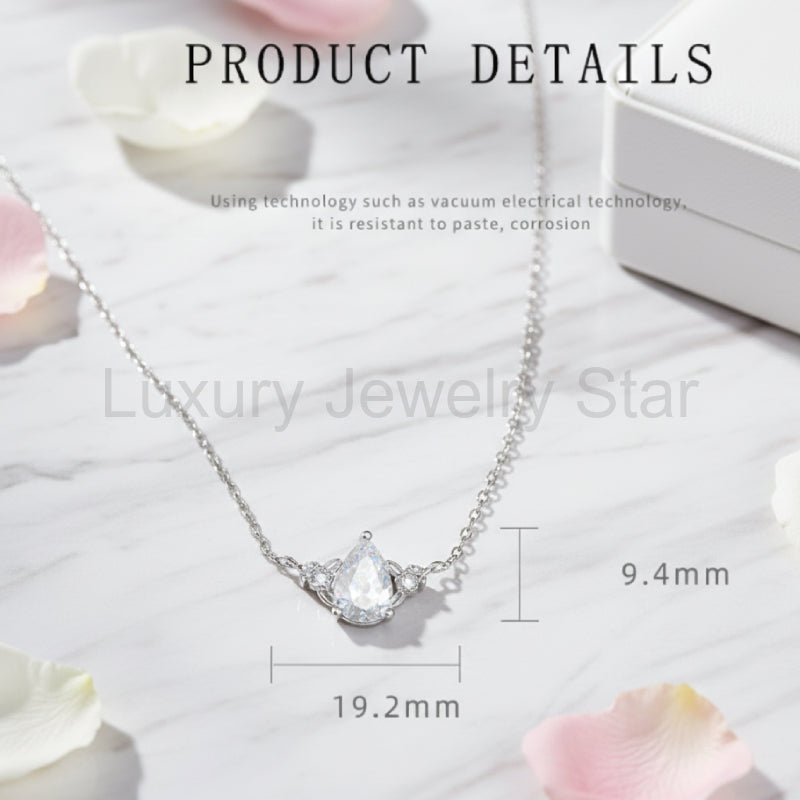 "Eira" Pear Cut Cubic Zirconia Classic Necklace - image 11